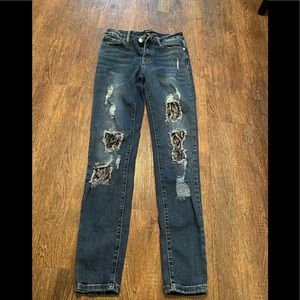 Judy Blue Skinny Jeans with Snake Print underneath
